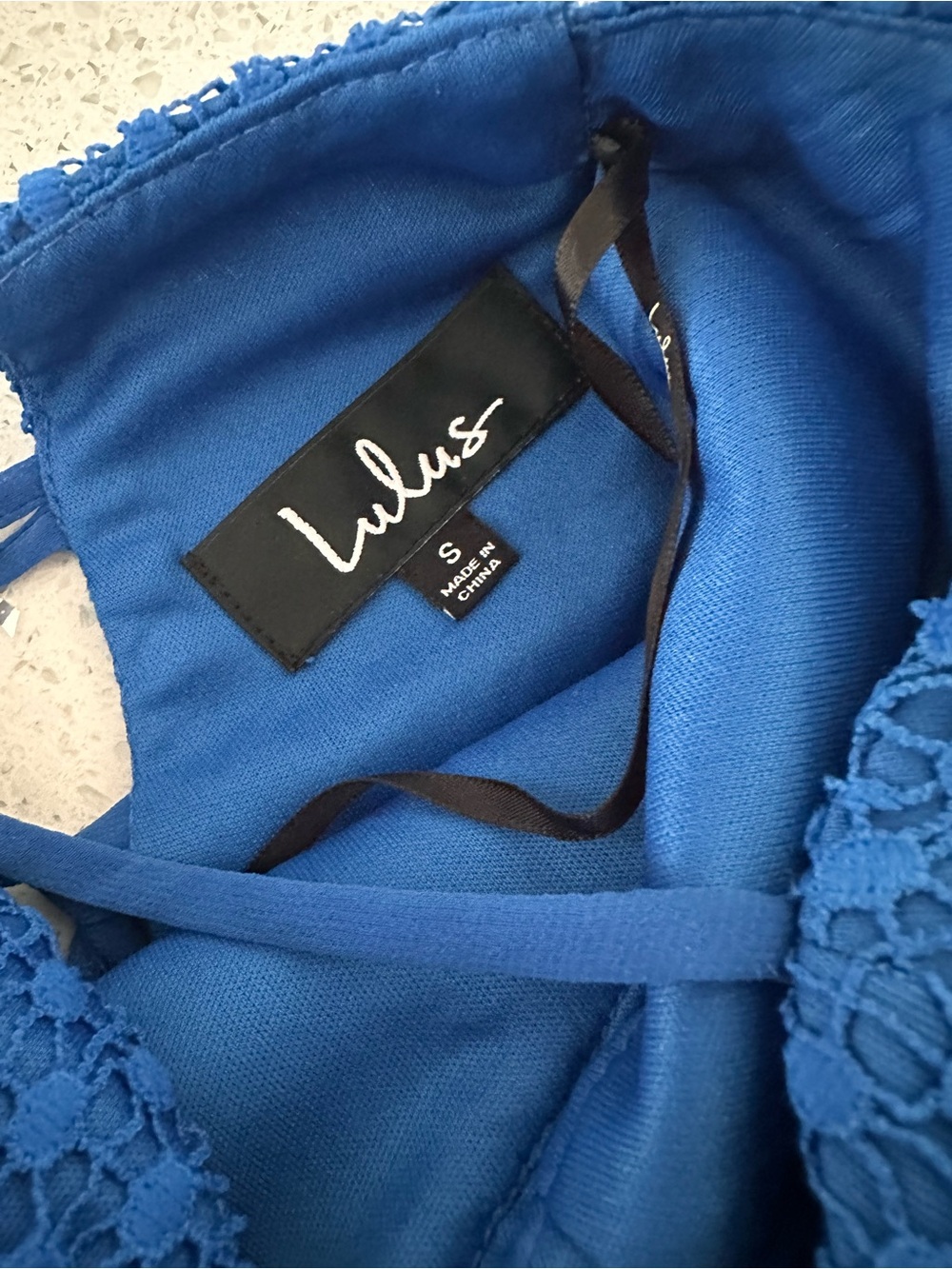 Lulu's Cobalt Blue Crochet Midi Dress - Picture 3 of 3